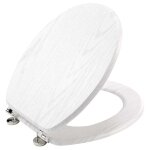 Abattant wc mdf charnires mtal effet bois strata blanc