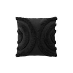 Douceur d'intrieur - coussin dehoussable 40 x 40 cm polycoton tufte zita noir