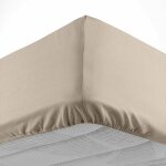 Douceur d'int�rieur - drap housse 160x200 cm - bonnet 30 cm - 100% coton - sable