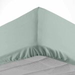 Douceur d'int�rieur - drap housse 160x200 cm - bonnet 30 cm - 100% coton - sauge