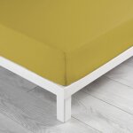 Douceur d'intrieur - drap housse en coton lav uni linette - jaune - 160 x 200 cm - livraison gratuite ...