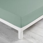 Douceur d'intrieur - drap housse 2 personnes 160 x 200 x 30 cm linette coton lav 57 fils sauge