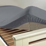 Drap housse 2 personnes 180 x 200 cm uni 57 fils lina gris souris