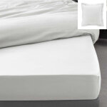 Douceur d'int�rieur - drap housse qualit� hot�l 160 x 200 cm + 2 taies en percale 78 fils blanc