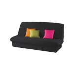 Douceur d'intrieur - housse de clic clac mat. 120  140 cm - 185  200 cm polye. uni essentiel noir
