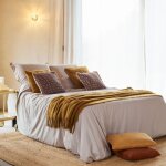 Douceur d'int�rieur - housse de couette 2 personnes 260 x 240 cm percale de coton 78 fils sable