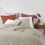 Douceur d'int�rieur - housse de couette 220x240 cm + taies - coton lav� - lin