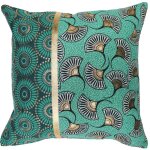 Housse de coussin en coton imprim� or vert 40x40 cm