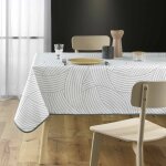 Nappe antitache carr�e 150x150 cm - lignes graphiques - blanc
