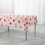 Douceur d'int�rieur - nappe rectangle 'sweet poppy' � imprim� coquelicots - rose / rouge - 150 x 240 ...