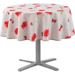 Douceur d'intrieur - nappe de table ronde sweet poppy, en coquelicots,  180 cm