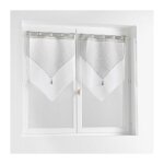 Paire pompon passants 2 x 60 x 160 cm voile double sable duetto gris / blanc Paire pompon passants 2 x 60 x 160 cm voile double sable duetto gris / blanc