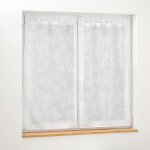 Paire de voilages � passants blanc 2x60x120 cm