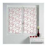 Douceur d'int�rieur - paire de voilages 'petite fleur' 60x160cm blanc & rouge