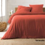 Douceur d'int�rieur - parure de lit 3 pi�ces en coton 'angelia' - terracotta - 240 x 220 cm - livraison ...