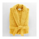 Douceur d'intrieur - peignoir mixte ponge col chle uni ? tendresse 500 g / m - jaune