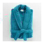 Douceur d'int�rieur - peignoir mixte �ponge col ch�le uni ? tendresse 500 g / m� - turquoise