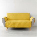 Douceur d'intrieur - protge canap 3 places matelass 279x179 uni lounge jaune