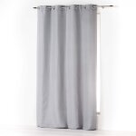 Douceur d'int�rieur - rideau � ?illets 140 x 260 cm en microfibre unie ? absolu gris perle