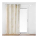 Bricoline - rideau en poly / lin � impressions m�tallis�es naturel 140x240 cm