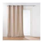 Bricoline - rideau � oeillets avec doublure amovible naturel 140x260 cm
