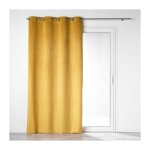 Homemaison - rideau occultant en velours uni jaune 135x260 cm Homemaison - rideau occultant en velours uni jaune 135x260 cm