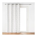 Douceur d'int�rieur - rideau a oeillets 135 x 260 cm velours devore geolia blanc