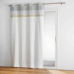 Douceur d'int�rieur - rideau a oeillets 140 x 240 cm coton + top pompons iliade