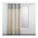 Douceur d'int�rieur - rideau a oeillets 140 x 240 cm polycoton uni + haut m�tallis� sultan argent