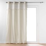 Douceur d'int�rieur - rideau � oeillets en polycoton uni blanc 140x240 cm