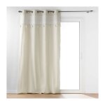 Douceur d'int�rieur - rideau � oeillets en polycoton uni blanc 140x240 cm