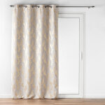 Douceur d'int�rieur - rideau a oeillets 140 x 260 cm occultant imprim� m�tallis� lyra blanc