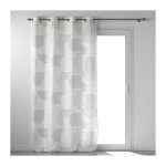 Homemaison - rideau a oeillets 140 x 260 cm polyester imprime esquisse blanc