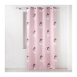 Douceur d'int�rieur - rideau a oeillets 140 x 260 cm polyester imprime petite princesse rose
