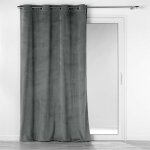 Douceur d'intrieur - rideau  oeillets 140 x 260 cm velours ctel casual anthracite