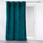 Douceur d'intrieur - rideau  oeillets 140 x 260 cm velours ctel casual ptrole