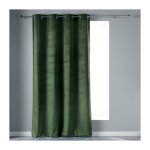 Douceur d'int�rieur - rideau a oeillets 140 x 280 cm velours uni velvetine kaki
