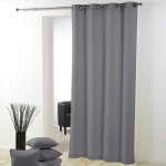 Homemaison - rideau grande hauteur à ?illets 140 x 280 cm ? polyester uni essentiel gris Homemaison - rideau grande hauteur à ?illets 140 x 280 cm ? polyester uni essentiel gris