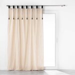 Douceur d'int�rieur - rideau � 8 passants et pompoms 'filine' - ivoire - 140 x 240 cm - livraison gratuite ...