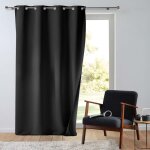 Douceur d'intrieur - rideau tamisant 135 x 260 cm isolant thermique micropolar noir