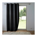 Douceur d'int�rieur - rideau thermique phonique 140 x 260 cm 100% occultant / velours relief shadow noir ...