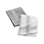 Douceur d'int�rieur - torchons en coton recycl� 2 pi�ces 50x70cm - 50x70cm - gris