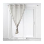 Voilage a oeillets 140 x 240 cm voile double sable duetto gris / blanc Voilage a oeillets 140 x 240 cm voile double sable duetto gris / blanc