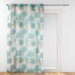 Douceur d'int�rieur - voilage � oeillets 140 x 240 cm imprim� m�tallis� ornella blanc - �meraude