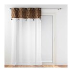 Douceur d'int�rieur - voilage a oeillets 140 x 240 cm voile sabl� + haut velours evie chocolat