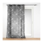 Douceur d'int�rieur - voilage a oeillets 140 x 240 cm voile sabl� imprim� cabana noir
