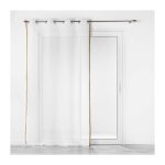 Voilage a oeillets 140 x 240 cm voile sabl� + jute sarah blanc