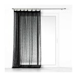 Douceur d'intrieur - voilage a oeillets bois 140 x 240 cm voile tiss minalisa noir