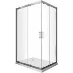 Douche de 6 mm angulaire rectangulaire avec profil chrom� (receveur non inclu) - 80 x 90