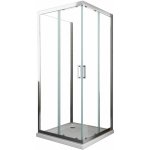 Giorgy - douche de 6 mm h. 190 avec une paroi laterale et deux portes coulissantes (receveur non inclu) ...